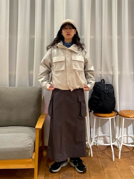 「Snow Peak（スノーピーク）のアイテム」を使った、むーさん（レディース・156cm）の春コーディネート