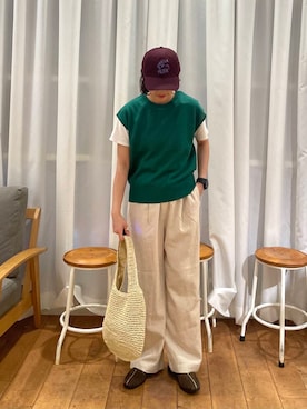 「ノースリーブニット」｜mumumumu7742さん（レディース・156cm）の夏コーディネート