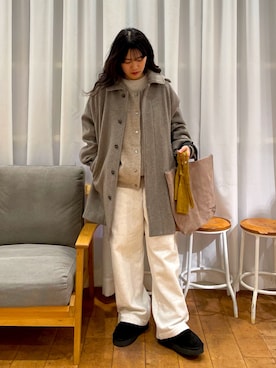 「アイテム（ステンカラーコート）」を使った、むーさん（骨格ストレート・レディース・156cm）の秋コーディネート