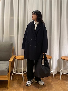 「URBAN RESEARCH DOORS（アーバンリサーチドアーズ）のウールリバーテーラードコート（その他アウター）」を使った、むーさん（レディース・156cm）の冬コーディネート