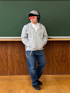 「アイテム（ウォレットチェーン）」を使った、るのーま【ヒカマニ好き】さん（メンズ・152cm・10代）の秋コーディネート