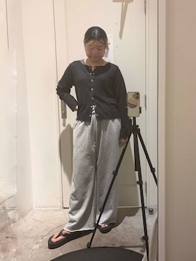 「アイテム（スウェットパンツ）」を使った、R!SAさん（レディース・159cm・20代）の夏コーディネート