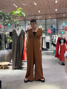 「夏コーデ」｜「アイテム（オールインワン・サロペット）」を使った、R!SAさん（レディース・159cm）の夏コーディネート