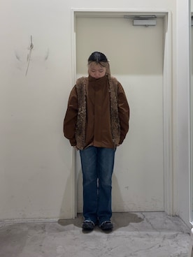 「アイテム（ナイロンジャケット）」を使った、R!SAさん（レディース・160cm）の秋コーディネート