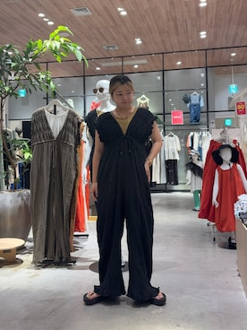 「夏コーデ」｜「アイテム（オールインワン・サロペット）」を使った、R!SAさん（レディース・159cm）の夏コーディネート