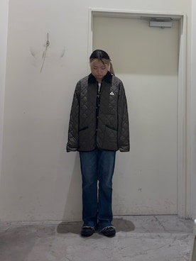 「GEVACO（ゲバコ）の【軽量/洗える】【GEVACO】キルトミドルコート（ブルゾン）」を使った、R!SAさん（レディース・160cm）の秋コーディネート