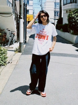 「アイテム（サングラス、イエロー系）」を使った、RYOSUKEさん（メンズ・178cm）の夏コーディネート