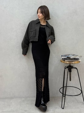 「MURUA（ムルーア）のアイテム（ブルゾン）」を使った、MIZUKIさん（レディース・156cm）の秋コーディネート