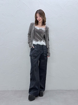 「MURUA（ムルーア）のアイテム（パンツ）」を使った、MIZUKIさん（レディース・156cm）の秋コーディネート