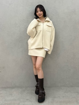 「イチ推しジャケットスタイル」｜「アイテム（ブルゾン）」を使った、MIZUKIさん（レディース・156cm）の秋コーディネート