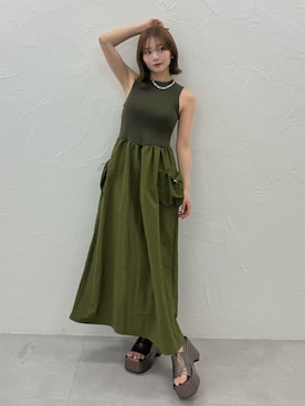 「MURUA（ムルーア）のアイテム（ワンピース）」を使った、MIZUKIさん（レディース・156cm）の夏コーディネート