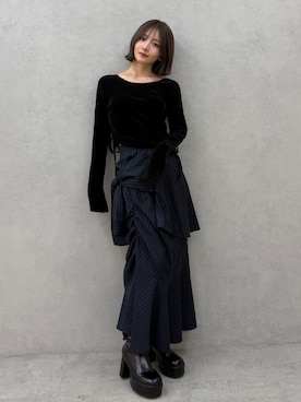「MURUA（ムルーア）のアイテム（スカート）」を使った、MIZUKIさん（レディース・156cm）の秋コーディネート