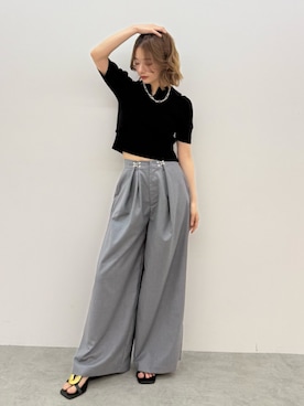 「春ニット」｜MIZUKIさん（レディース・156cm）の夏コーディネート