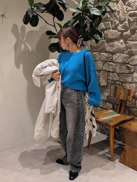 「BAYFLOW（ベイフロー）のアイテム（パンツ）」を使った、sunabfさん（レディース・148cm）の冬コーディネート