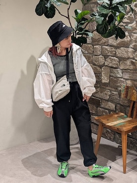 「THE NORTH FACE（ザノースフェイス）のアイテム（帽子）」を使った、sunabfさん（レディース・148cm）の春コーディネート