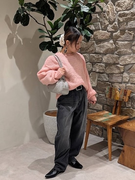 「アイテム（ヘアアクセサリー）」を使った、sunabfさん（レディース・148cm）の冬コーディネート