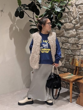 「BAYFLOW（ベイフロー）のコードHDマルチポケショルダー（ハンドバッグ）」を使った、sunabfさん（レディース・148cm）の秋コーディネート