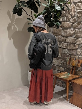 「アイテム（バックパック/リュック）」を使った、sunabfさん（レディース・148cm）の秋コーディネート