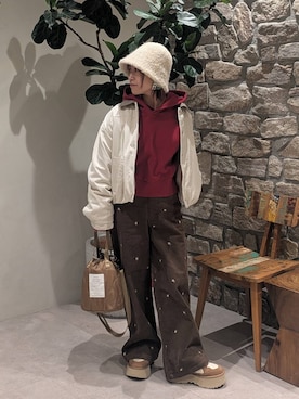 「アイテム（パーカー）」を使った、sunabfさん（レディース・148cm・30代）の冬コーディネート