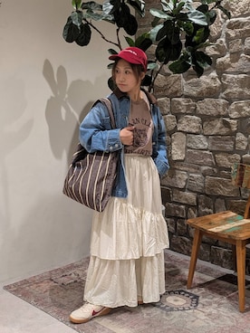「アイテム（デニムジャケット）」を使った、sunabfさん（レディース・148cm・30代）の秋コーディネート
