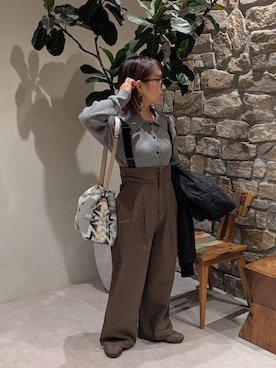 「BAYFLOW（ベイフロー）のアイテム（パンツ）」を使った、sunabfさん（レディース・148cm）の冬コーディネート