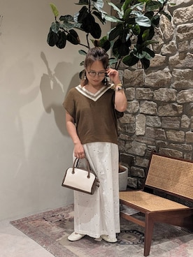 「アイテム（ニット/セーター）」を使った、sunabfさん（レディース・148cm・30代）の夏コーディネート