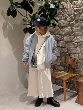 「アイテム（MA-1）」を使った、sunabfさん（レディース・148cm）の秋コーディネート