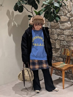 「BAYFLOW（ベイフロー）のアイテム（パンツ）」を使った、sunabfさん（レディース・148cm）の冬コーディネート