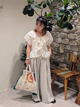 「BAYFLOW（ベイフロー）のアイテム（パンツ）」を使った、sunabfさん（レディース・148cm）の春コーディネート