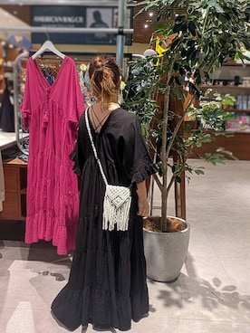 「bijorie（ビジュリィ）の【bijorie】[5つの機能付き]カップ付きバッククロスキャミ／NEW BASIC（インナーウェア/肌着、ブラック系）」を使った、sunabfさん（レディース・148cm）の夏コーディネート