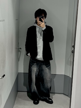 「アイテム（パーカー）」を使った、Ry-Gaさん（メンズ・177cm）の秋コーディネート