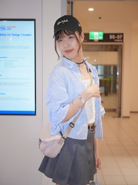 「NEWERA（ニューエラ）のアイテム」を使った、joy19960610さん（レディース・183cm）の春コーディネート