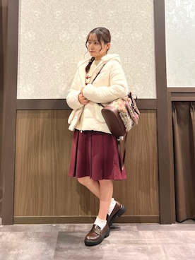「axes femme（アクシーズファム）のアイテム（ダウンジャケット/コート）」を使った、Momokaさん（レディース・155cm）の冬コーディネート