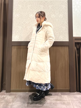 「axes femme（アクシーズファム）のアイテム（ダウンジャケット/コート）」を使った、Momokaさん（レディース・155cm）の冬コーディネート