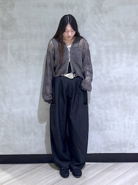 「PAGEBOY（ページボーイ）のレースアップモカシン（モカシン/デッキシューズ、ブラック系）」を使った、まなさん（レディース）の春コーディネート