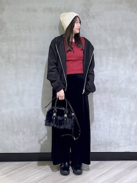 「PBLIM（ページボーイリム）のアイテム（帽子）」を使った、まなさん（レディース・162cm）の秋コーディネート