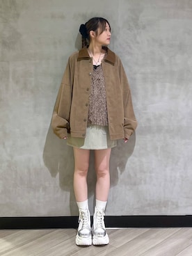 「PBLIM（ページボーイリム）の《UNISEX》ソフトスウェードブルゾン（ブルゾン）」を使った、まなさん（レディース・162cm）の秋コーディネート