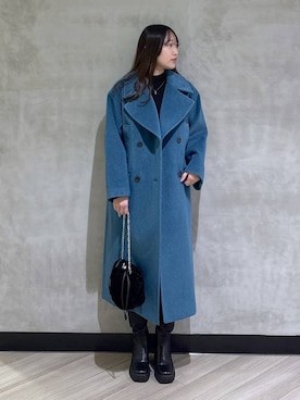 「アイテム（チェスターコート、グリーン系）」を使った、まなさん（レディース・162cm）の秋コーディネート