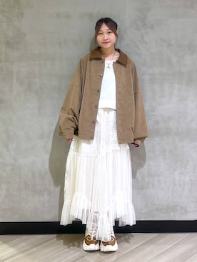 「PBLIM（ページボーイリム）の《UNISEX》ソフトスウェードブルゾン（ブルゾン）」を使った、まなさん（レディース・162cm）の秋コーディネート