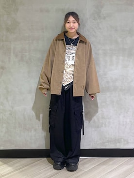 「PBLIM（ページボーイリム）の《UNISEX》ソフトスウェードブルゾン（ブルゾン）」を使った、まなさん（レディース・162cm）の秋コーディネート