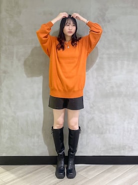 「PAGEBOY（ページボーイ）の【選べる着丈/前後2WAY/マシンウォッシャブル】マルチWAYネックプルオーバー/ニット（ニット/セーター）」を使った、まなさん（レディース・162cm）の秋コーディネート