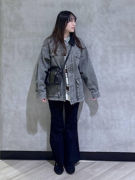 「PBLIM（ページボーイリム）のアイテム（その他アウター）」を使った、まなさん（レディース・162cm）の春コーディネート