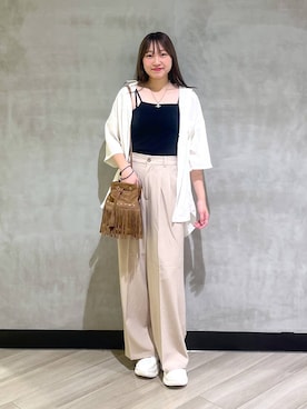 「着痩せ」｜まなさん（レディース・162cm）の夏コーディネート