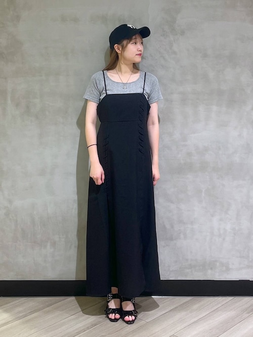 archivio ブラック スポーツワンピース 小さいサイズ】ラッセルメッシュAラインワンピース(ワンピース