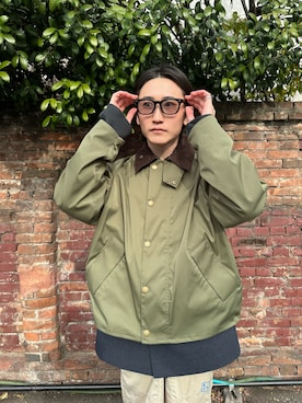 「アイテム（その他アウター、グリーン系）」を使った、Zoff Staffさん（メンズ・170cm）の春コーディネート