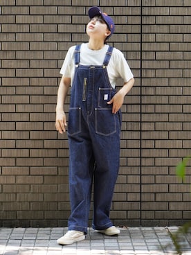 「アイテム（サロペット/オーバーオール）」を使った、BROOKLYNOVERALLさん（レディース・169cm）の夏コーディネート