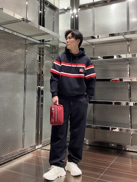 「アイテム（ポーチ）」を使った、ABEさん（メンズ・172cm）の秋コーディネート