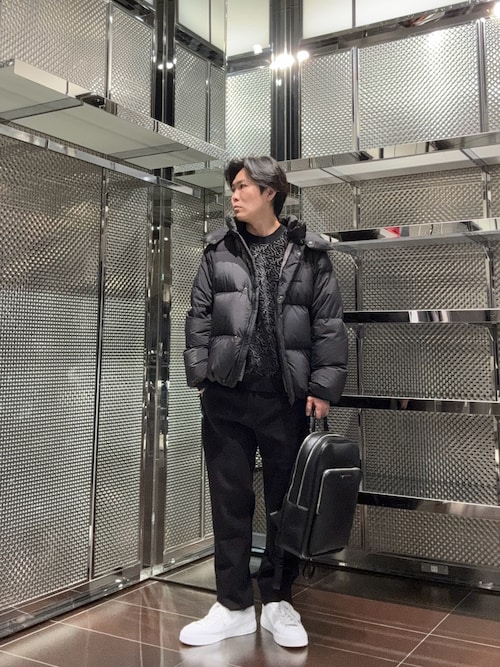 A|X アルマーニ エクスチェンジ】オールオーバージャカードロゴ ニット