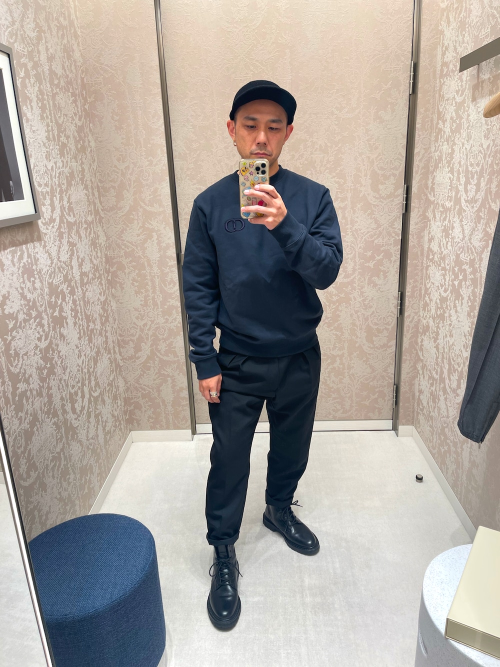 Diorのピアス（片耳用）を使ったメンズ人気ファッション