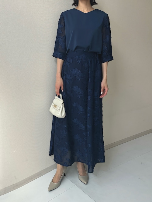セール】高身長 シアージャガードフレアロングスカート